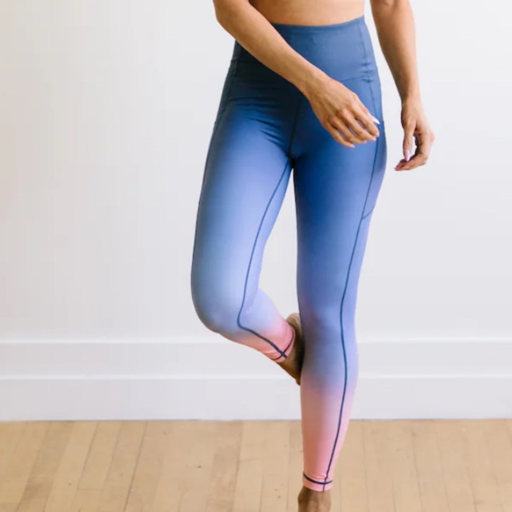 Peach/Blue Ombré Workout Leggings